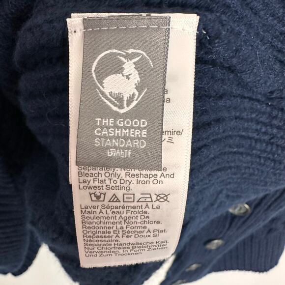 J CREW Spring Street Cashmere Relaxed Pullover Sweater Chunky Knit Navy Sz S NWT - Picture 9 of 11